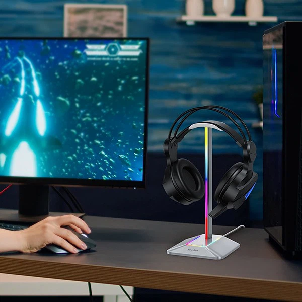 white rgb gaming headset stand with usb hub white rgb gaming headset stand with usb hub
