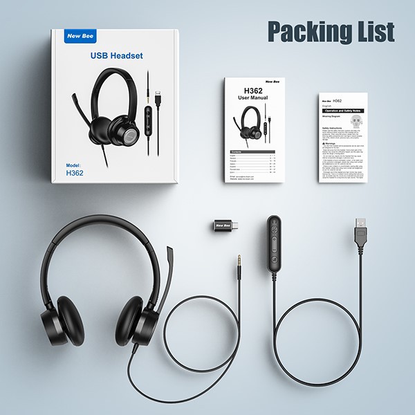 H362 Wired Headphones package H362 Wired Headphones package