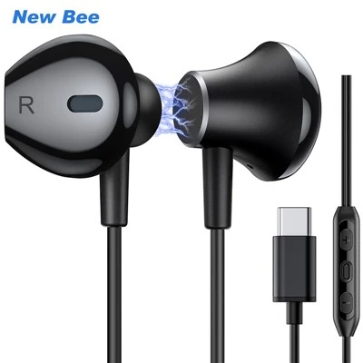 سماعات أذن سلكية USB C مغناطيسية سوداء
