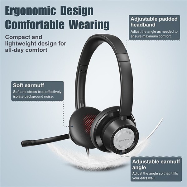 USB Office Headset Wired Headphones For PC USB Office Headset Wired Headphones For PC