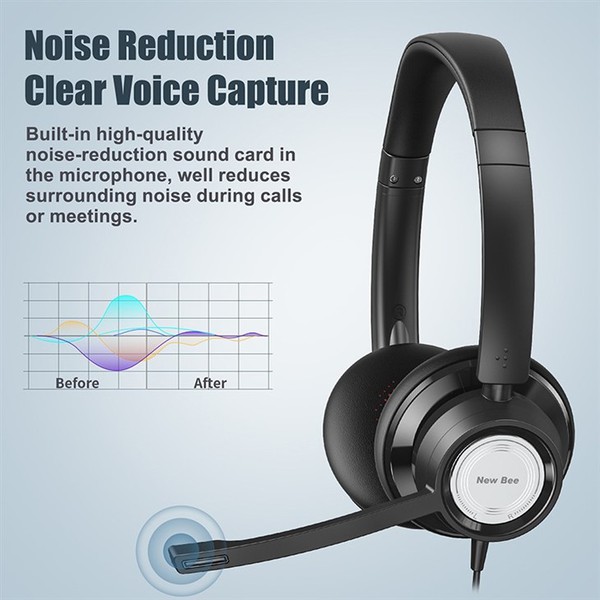 USB Office Headset Wired Headphones For PC USB Office Headset Wired Headphones For PC